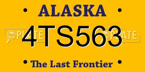 4TS563 Alaska License Plate
