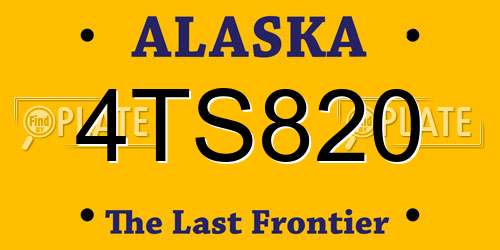 4TS820 Alaska License Plate