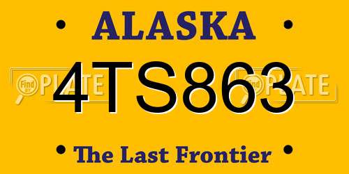 4TS863 Alaska License Plate