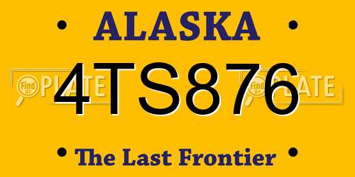 4TS876 Alaska License Plate
