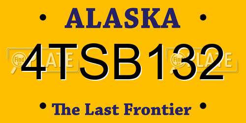 4TSB132 Alaska License Plate