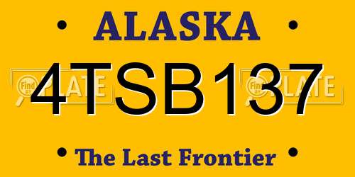 4TSB137 Alaska License Plate
