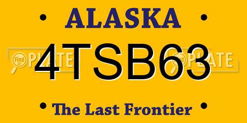 4TSB63 Alaska License Plate