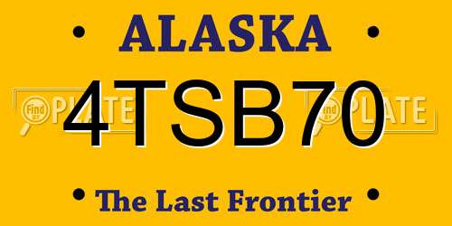 4TSB70 Alaska License Plate