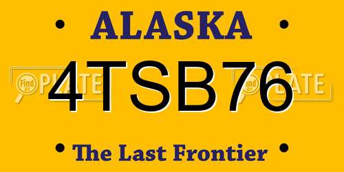 4TSB76 Alaska License Plate