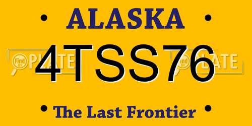 4TSS76 Alaska License Plate
