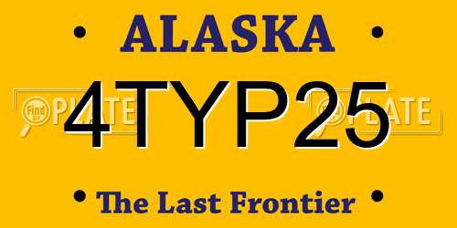 4TYP25 Alaska License Plate
