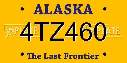 4TZ460 Alaska License Plate
