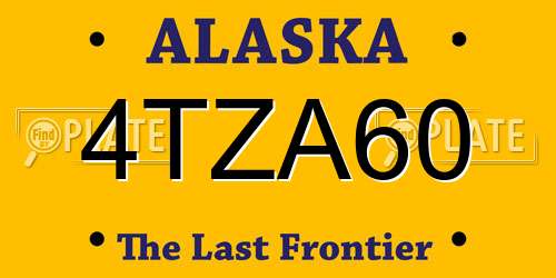 4TZA60 Alaska License Plate