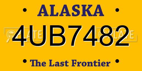 4UB7482 Alaska License Plate
