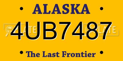 4UB7487 Alaska License Plate
