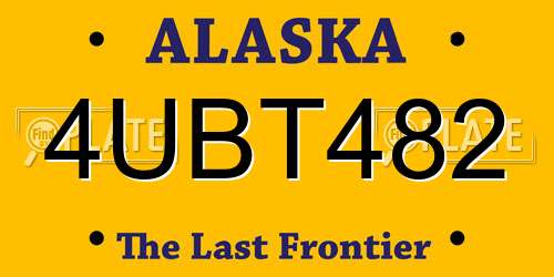 4UBT482 Alaska License Plate