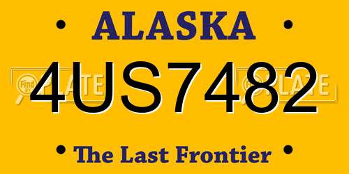 4US7482 Alaska License Plate