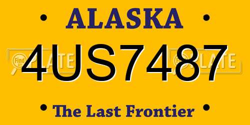 4US7487 Alaska License Plate