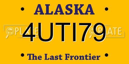 4UTI79 Alaska License Plate