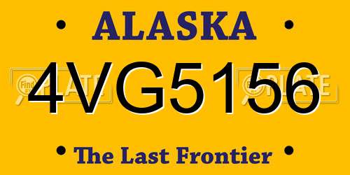 4VG5156 Alaska License Plate