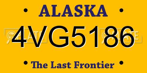 4VG5186 Alaska License Plate