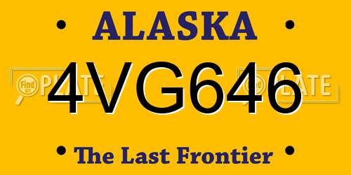 4VG646 Alaska License Plate