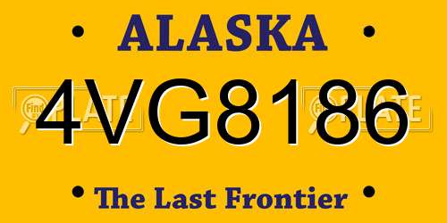 4VG8186 Alaska License Plate