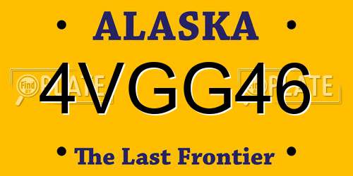 4VGG46 Alaska License Plate
