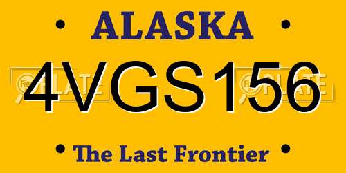 4VGS156 Alaska License Plate