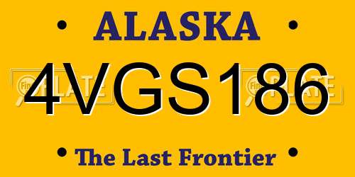 4VGS186 Alaska License Plate