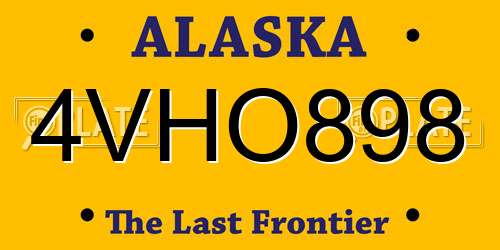 4VHO898 Alaska License Plate