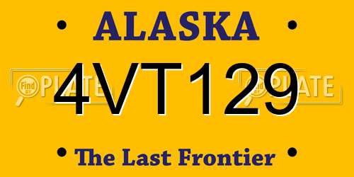 4VT129 Alaska License Plate