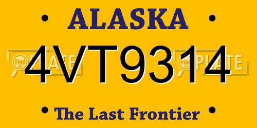 4VT9314 Alaska License Plate