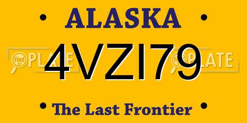 4VZI79 Alaska License Plate