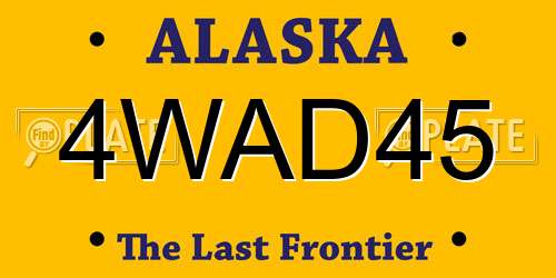 4WAD45 Alaska License Plate