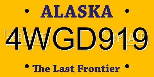 4WGD919 Alaska License Plate