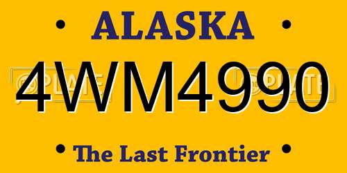 4WM4990 Alaska License Plate