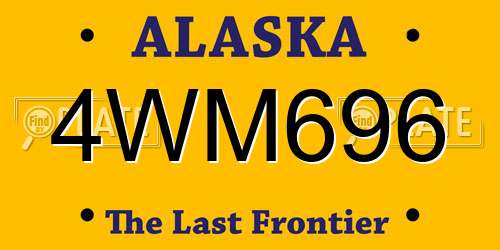 4WM696 Alaska License Plate