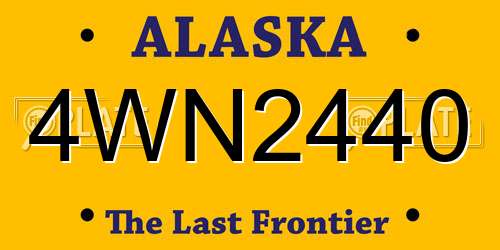 4WN2440 Alaska License Plate