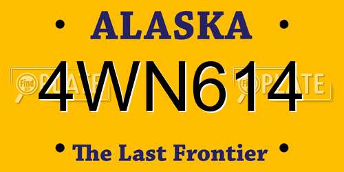 4WN614 Alaska License Plate