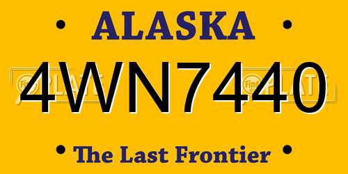 4WN7440 Alaska License Plate