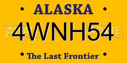 4WNH54 Alaska License Plate