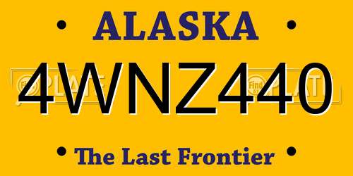 4WNZ440 Alaska License Plate