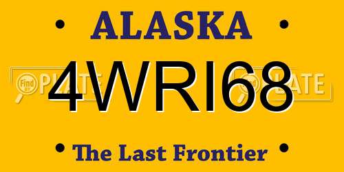 4WRI68 Alaska License Plate