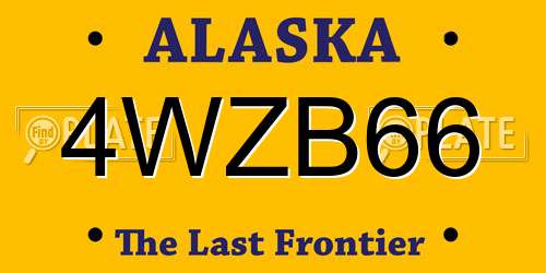 4WZB66 Alaska License Plate