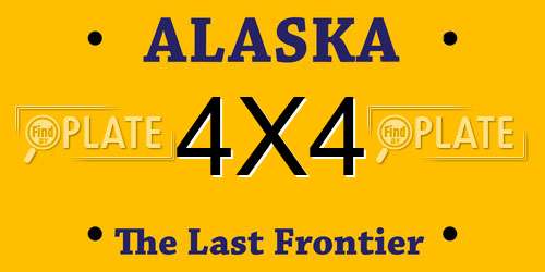 4X4 Alaska License Plate