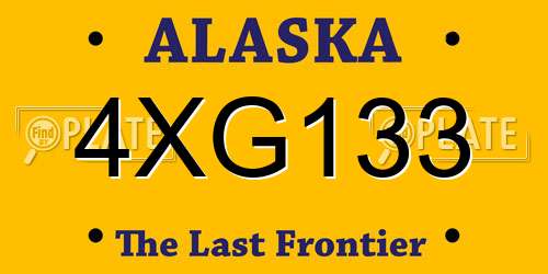 4XG133 Alaska License Plate