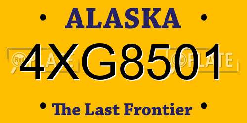 4XG8501 Alaska License Plate