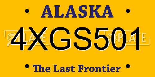 4XGS501 Alaska License Plate