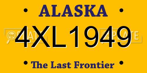 4XL1949 Alaska License Plate