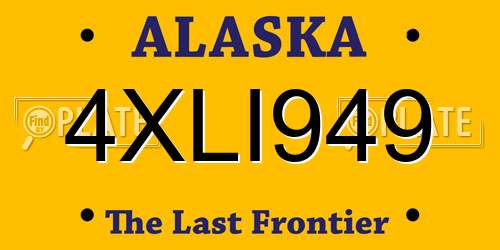 4XLI949 Alaska License Plate