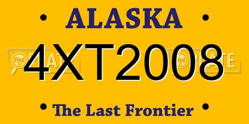 4XT2008 Alaska License Plate