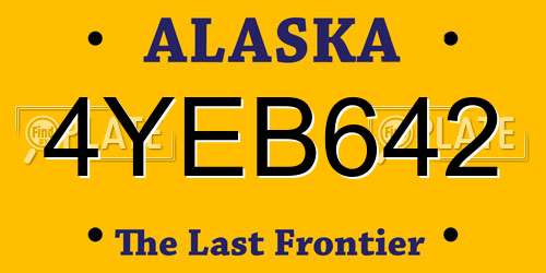 4YEB642 Alaska License Plate