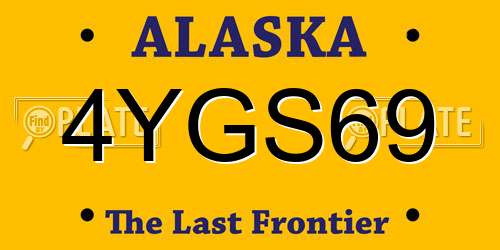 4YGS69 Alaska License Plate